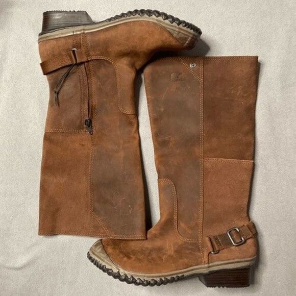 NWOB Sorel NL2108-260 Leather Knee High Pull On Winter Slim Boots Women Size 11 - Picture 11 of 11